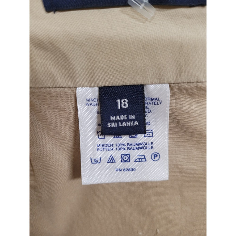 Lands End Womens Khaki Tan Cotton A-Line Skirt Size 18 Lined Pockets Classic - Picture 3 of 6